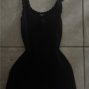 Black Sleeveless Knit Dress